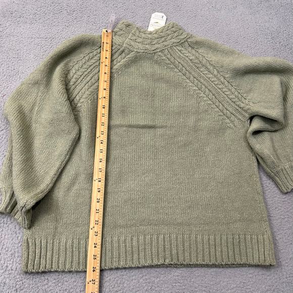 Loveriche Sweater Womens 1X Green Long Sleeve Chunky Knit Round Neck Sweater NEW - Picture 3 of 12